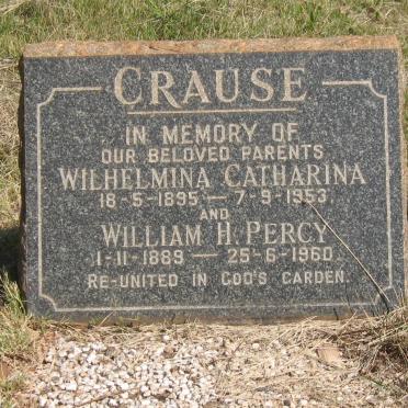 CRAUSE William H. Percy 1889-1960 &amp; Wilhelmina Catharina 1895-1953