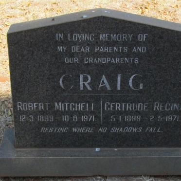 CRAIG Robert Mitchell 1899-1971 &amp; Gertrud Regina 1899-1971