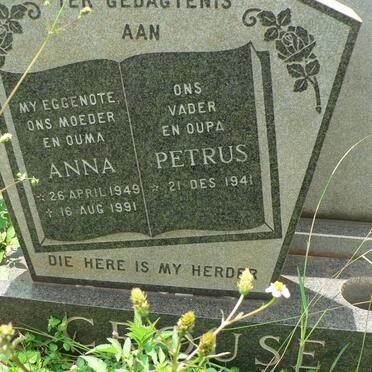 CROUSE Petrus 1941-  &amp; Anna 1949-1991