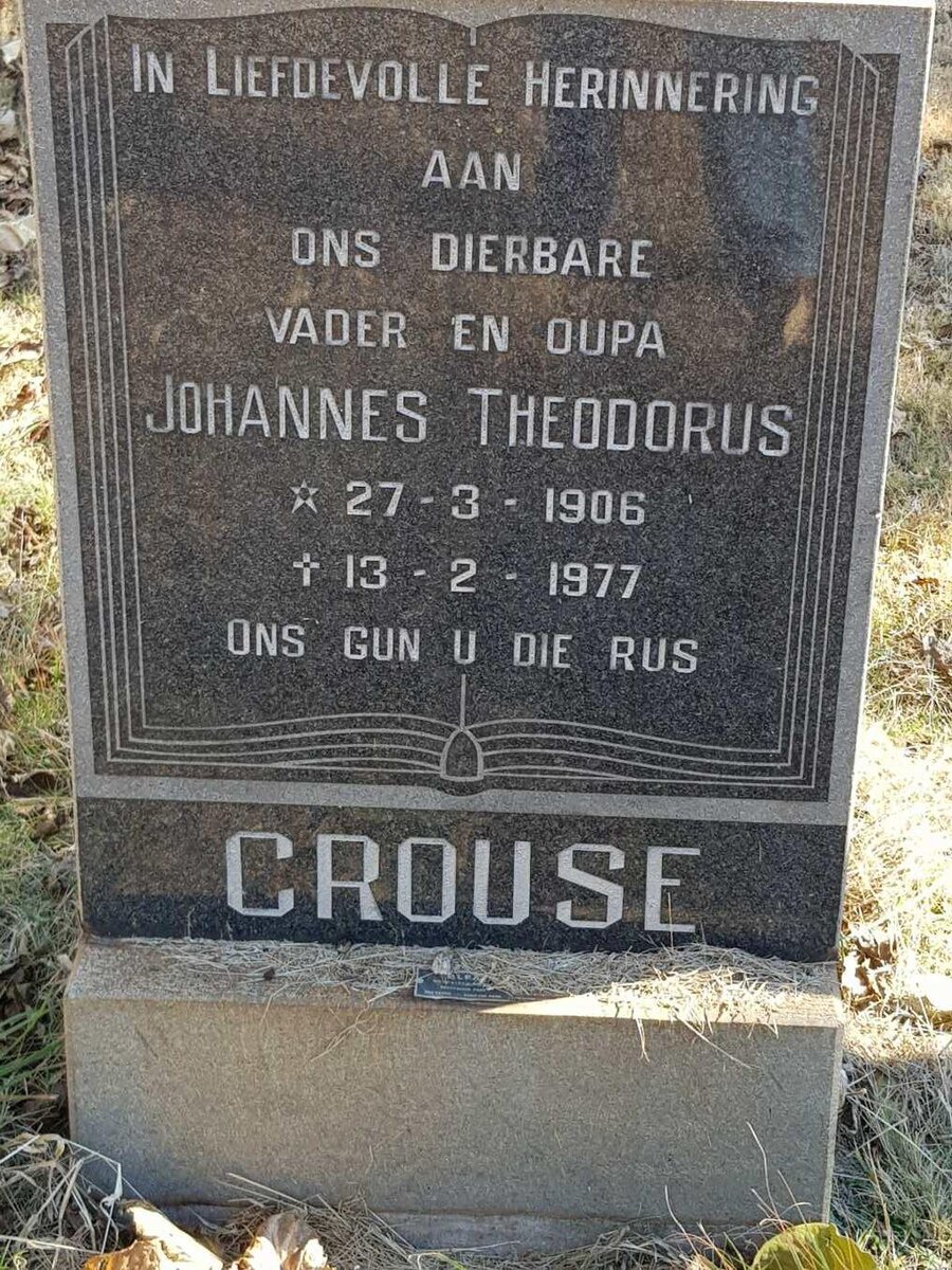 CROUSE Johannes Theodorus 1906-1977