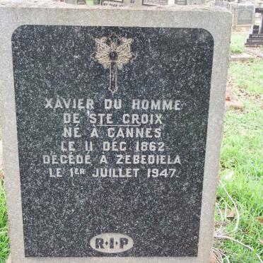 CROIX Xavier, Du Homme De Ste. 1862-1947