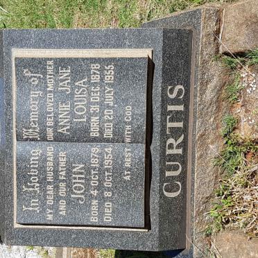 CURTIS John 1879-1954 &amp; Annie Jane Louisa 1878-1955