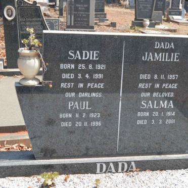 DADA Paul 1923-1996 &amp; Sadie 1921-1991