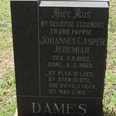 DAMES Johannes Casper Jeremiah 1902-1963