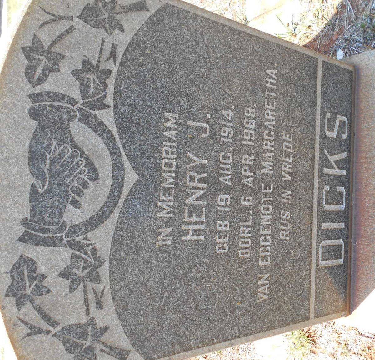 DICKS Henry J. 1914-1968