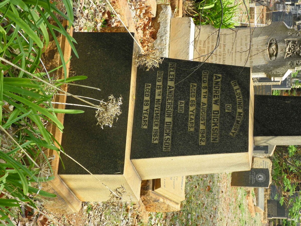 DICKSON Andrew -1942 &amp; Helen Anderson -1965