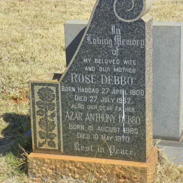 DEBBO Azar Anthony 1895-1970 &amp; Rose HADDAD 1900-1967