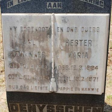 DENYSSCHEN Carl Johannes 1919-1969 &amp; Hester Maria 1924-1971