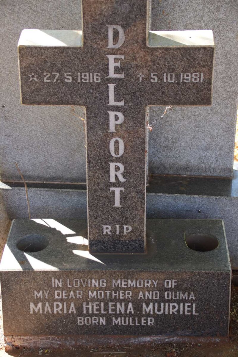 DELPORT Maria Helena Muiriel nee MULLER 1916-1981