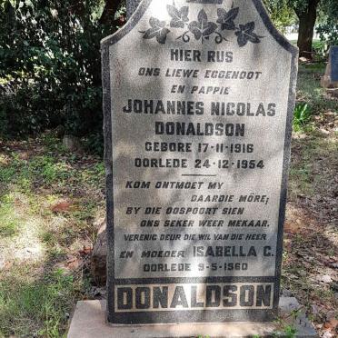 DONALDSON Johannes Nicolas 1916-1954 &amp; Isabella G. -1960