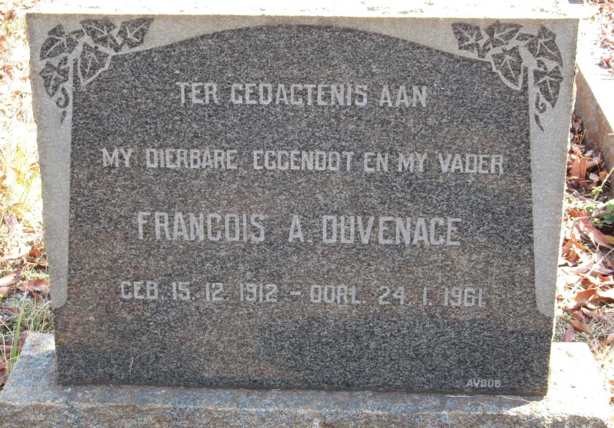 DUVENAGE Francois A. 1912-1961