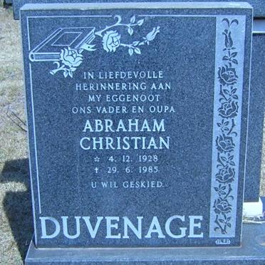 DUVENAGE Abraham Christian 1928-1985