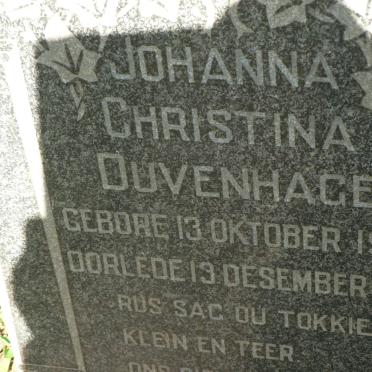 DUVENHAGE Johanna Christina 1950-1950