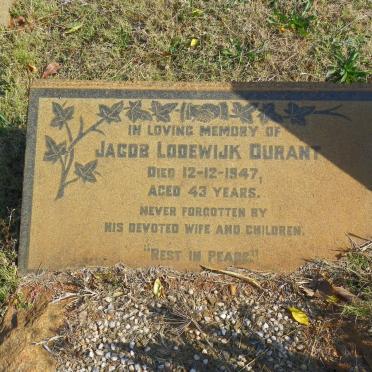 DURANT Jacob Lodewijk -1947