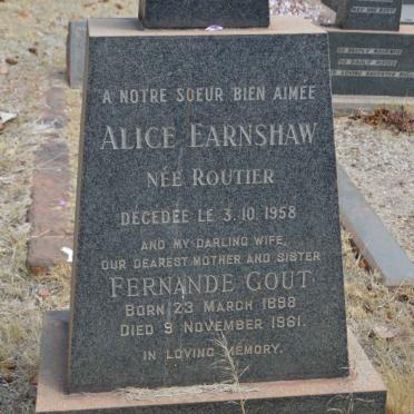 EARNSHAW Alice nee ROUTIER -1958 :: GOUT Fernande 1898-1961