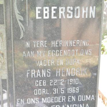 EBERSOHN Frans Hendrik 1910-1969 &amp; Maria Francina 1914-1992 :: HOLDER Desmond 1961-1992 &amp; Michelle 1968-1994