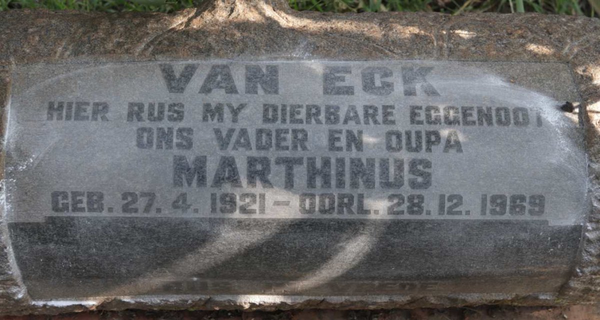 ECK Marthinus, van 1921-1969