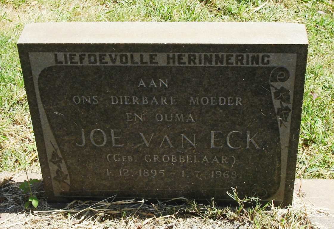 ECK Joe, van nee GROBBELAAR 1895-1968