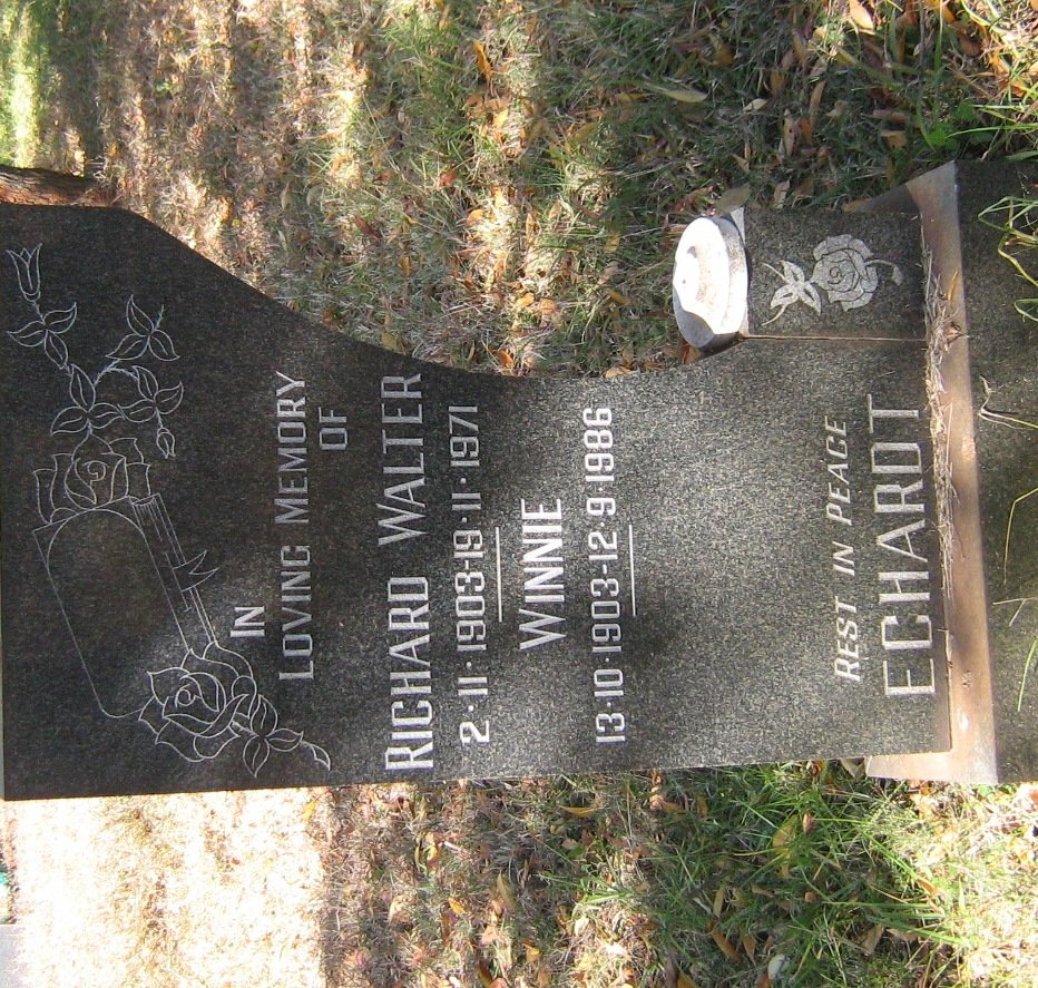 ECHARDT Richard Walter 1903-1971 &amp; Winnie 1903-1986