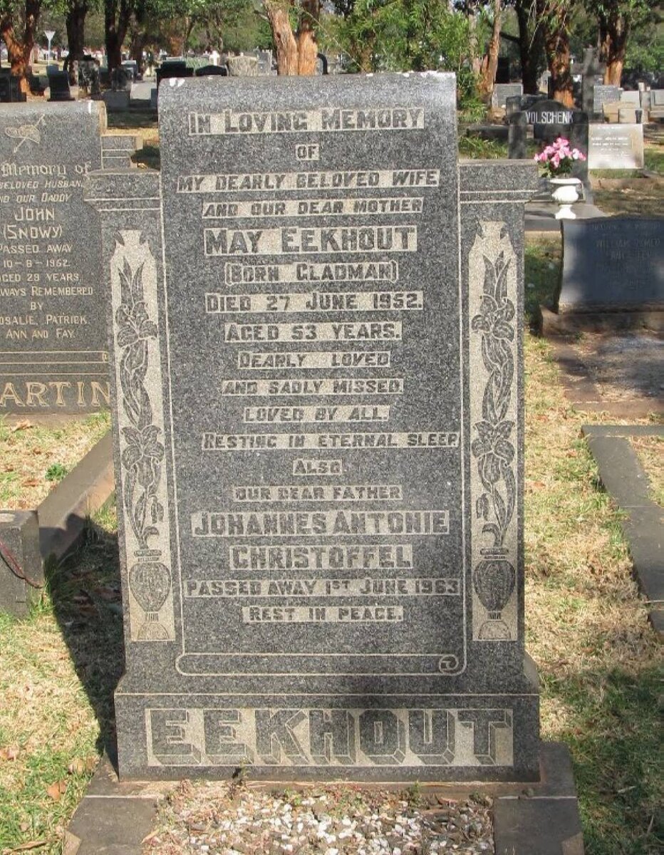 EEKHOUT Johannes Antonie Christoffel -1963 &amp; May GLADMAN -1952