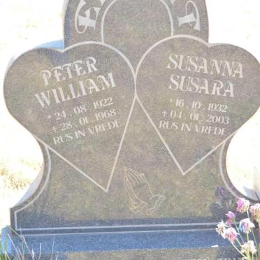 ELLIOTT Peter William 1922-1968 &amp; Susanna Susara 1932-2003