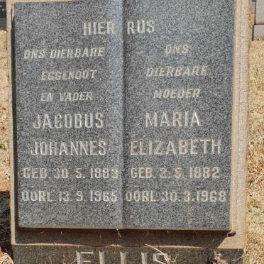 ELLIS Jacobus Johannes 1883-1965 &amp; Maria Elizabeth 1882-1968