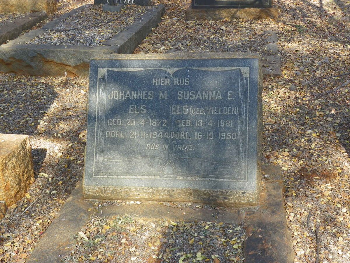 ELS Johannes M. 1872-1944 &amp; Susanna E. VILLOEN 1881-1950