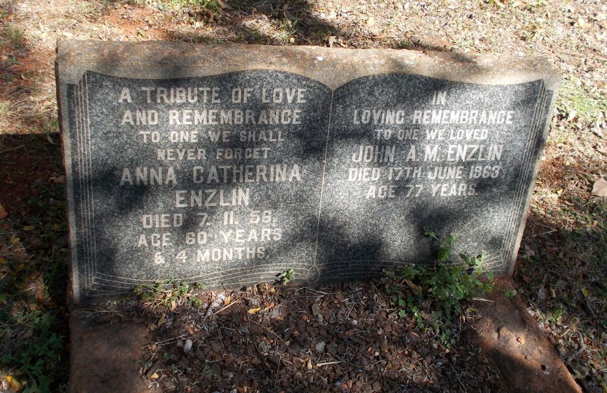 ENZLIN John A. -1963 &amp; Anna Catherina -1956