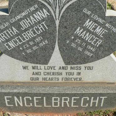 ENGELBRECHT Martha Johanna 1921-1949 :: MANCER Miemie 1946-1989