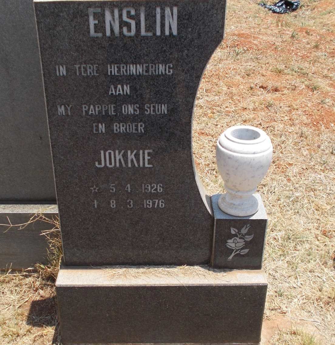 ENSLIN Jokkie 1926-1976