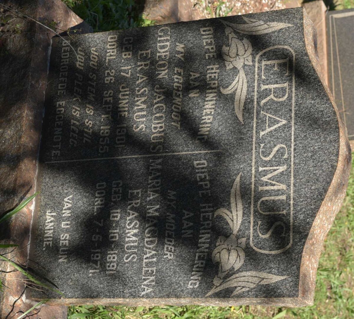 ERASMUS Gideon Jacobus 1901-1955 :: ERASMUS Maria Magdalena 1891-1971