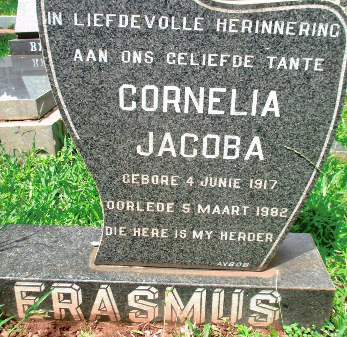 ERASMUS Cornelia Jacoba 1917-1982