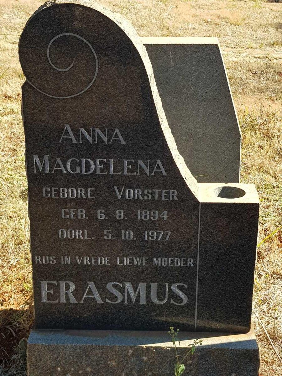 ERASMUS Anna Magdalene nee VORSTER 1894-1977
