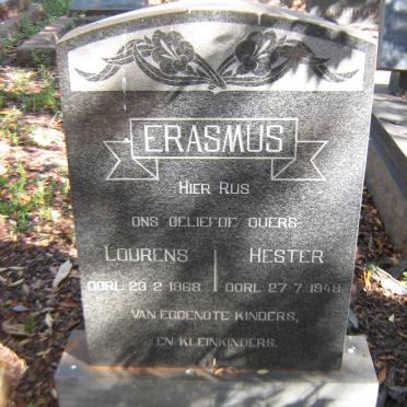 ERASMUS Lourens -1968 &amp; Hester -1948
