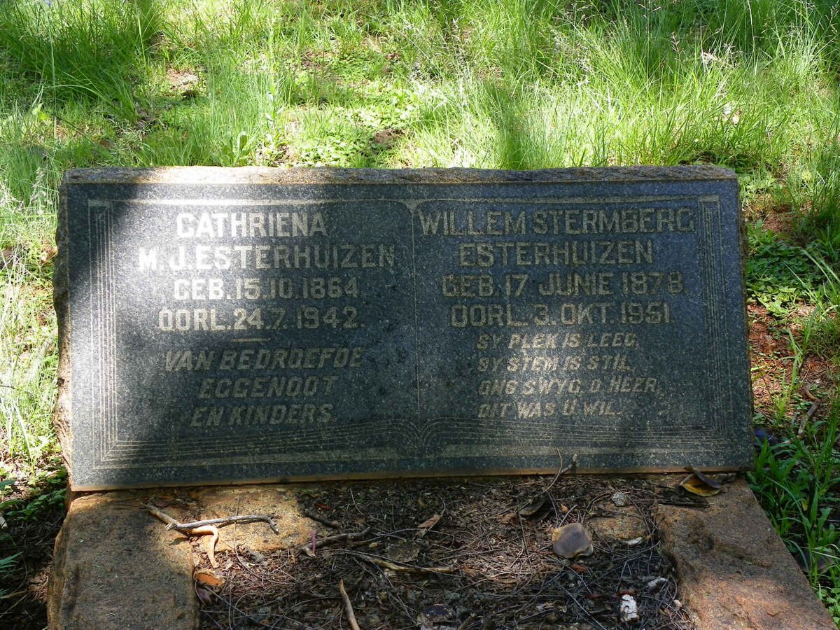 ESTERHUIZEN Willem Stermberg 1878-1951 &amp; Cathriena M.J. 1864-1942