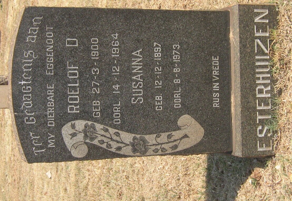 ESTERHUIZEN Roelof D. 1900-1964 &amp; Susanna 1897-1973