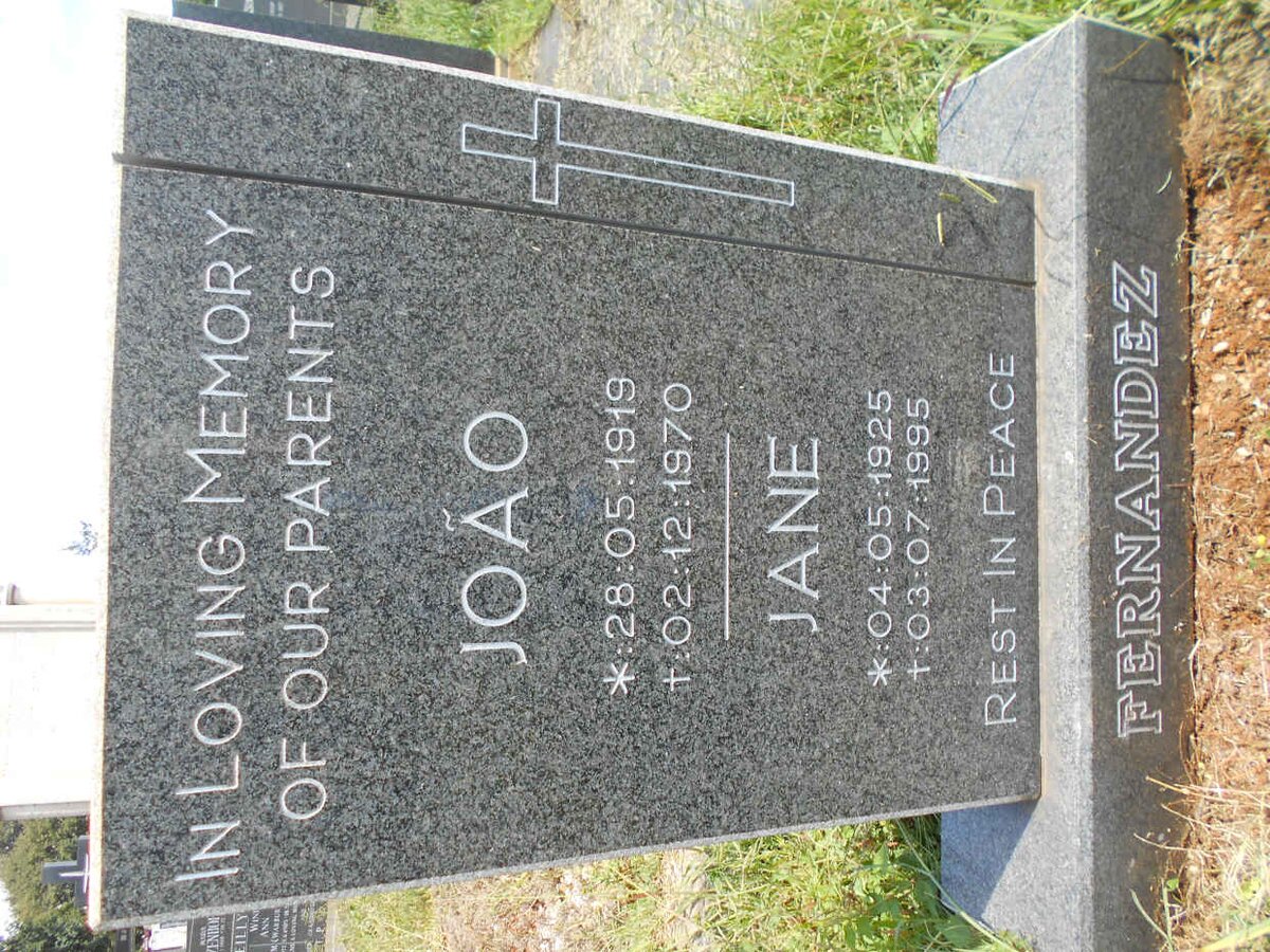 FERNANDEZ Joao 1919-1970 &amp; Jane 1925-1995