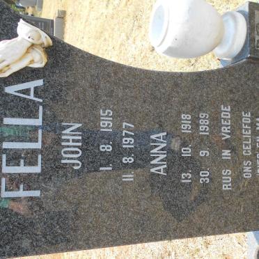 FELLA John 1915-1977 &amp; Anna 1918-1989