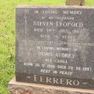 FERRERO Steven Leopold -1967 &amp; Doris Audrey CAHILL 1906-1997