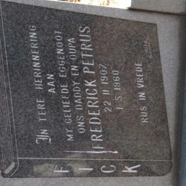 FICK Frederick Petrus 1907-1960