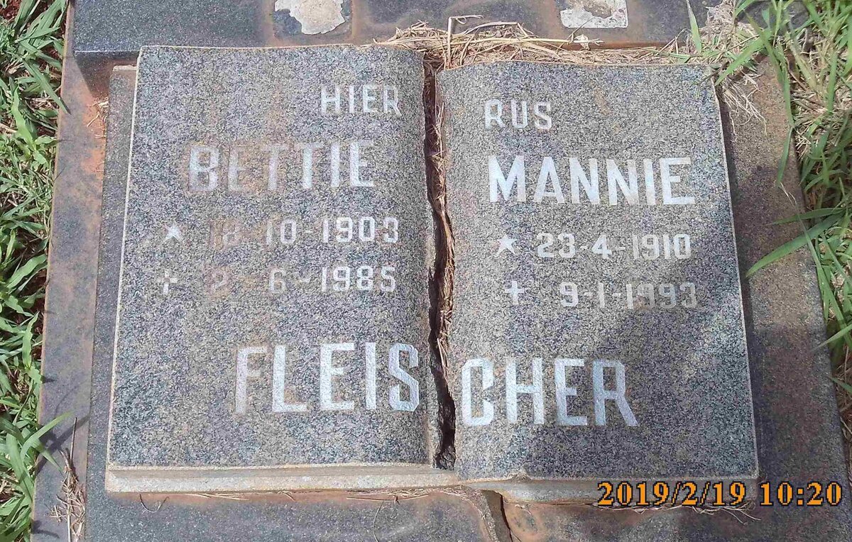 FLEISCHER Mannie 1910-1993 :: FLEISCHER Bettie 1903-1985