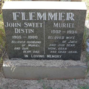 FLEMMER John Sweet Distin 1905-1980 &amp; Muriel 1902-1994