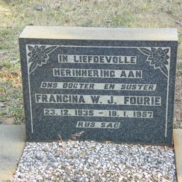 FOURIE Francina W.J. 1935-1957