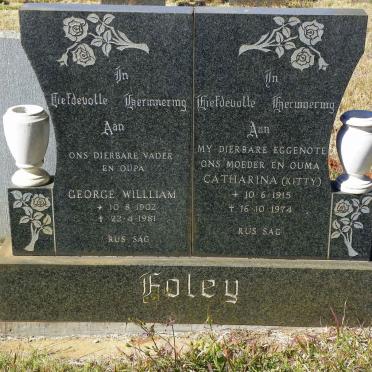 FOLEY George William 1902-1981 &amp; Catharina 1915-1974