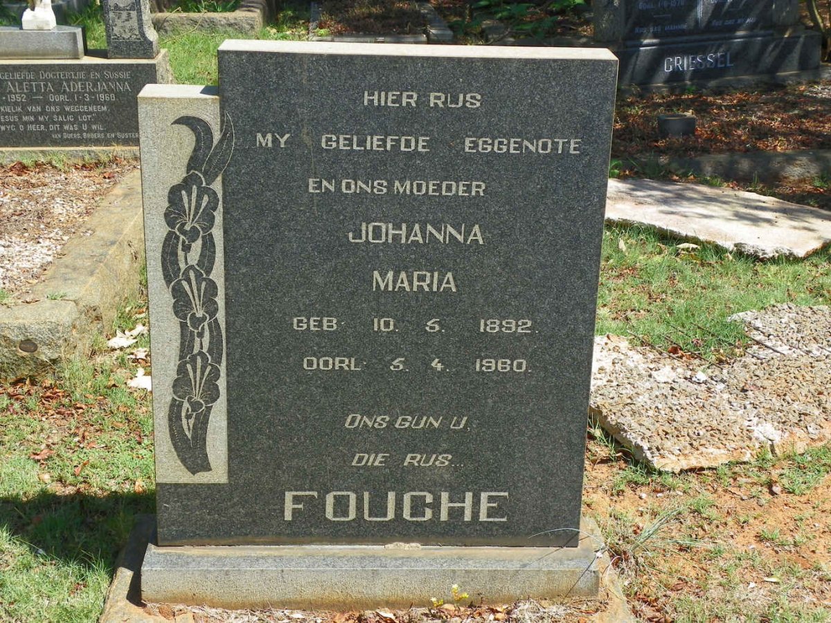 FOUCHE Johanna Maria 1892-1960