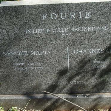 FOURIE Johannes Christoffel 1913-1993 &amp; Neeltje Maria 1911-1999