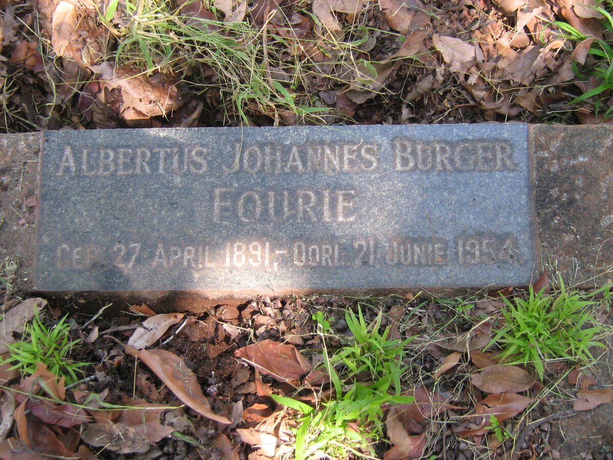 FOURIE Albertus Johannes Burger 1891-1954