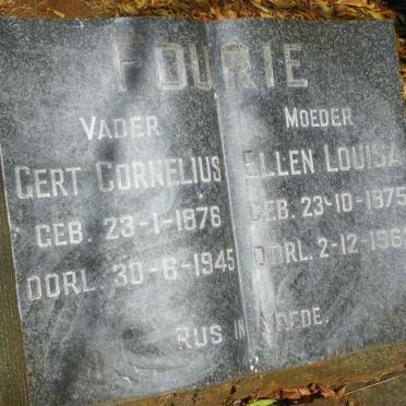 FOURIE Gert Cornelius 1876-1945 &amp; Ellen Louisa 1875-1963