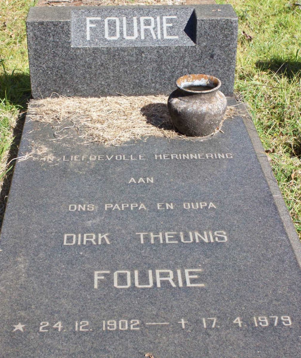 FOURIE Dirk Theunis 1902-1979