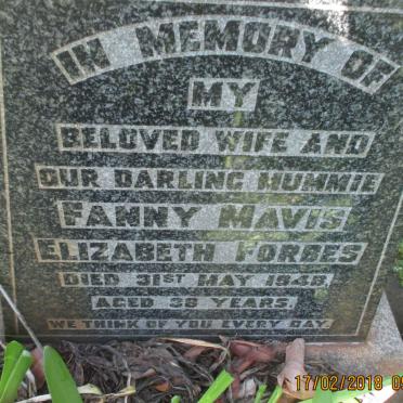 FORBES Fanny Mavis Elizabeth -1948